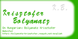 krisztofer bolyanatz business card